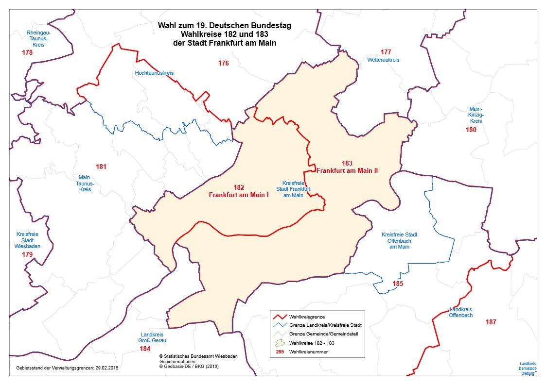 Wahlkreis 182 Frankfurt am Main I bei der Bundestagswahl 2017