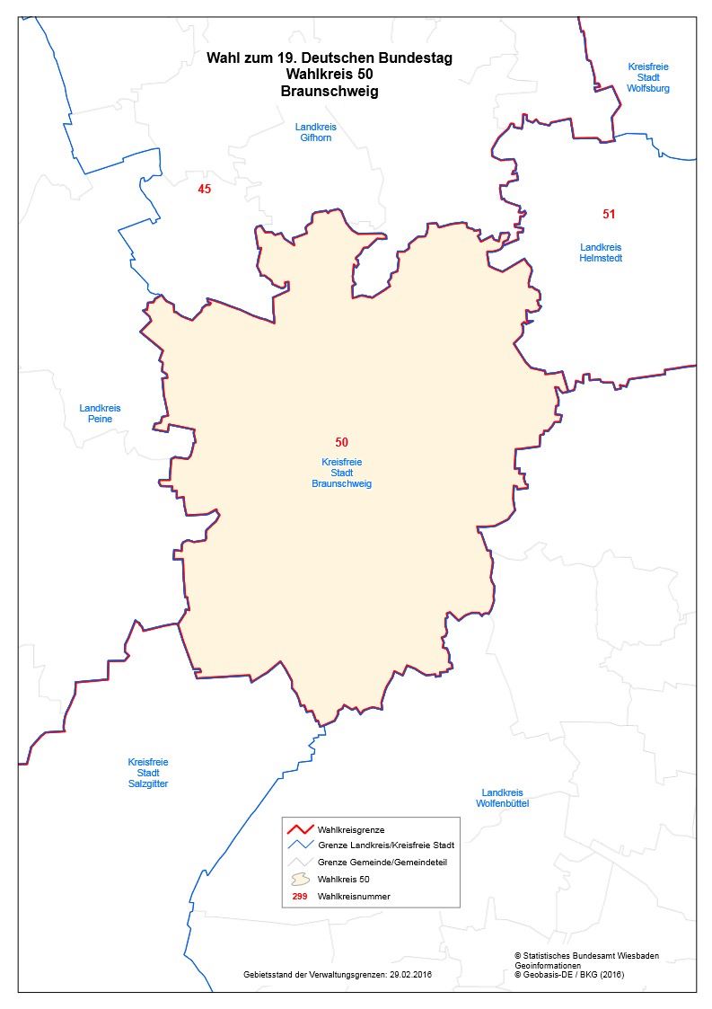 Wahlkreis 50 Braunschweig bei der Bundestagswahl 2017