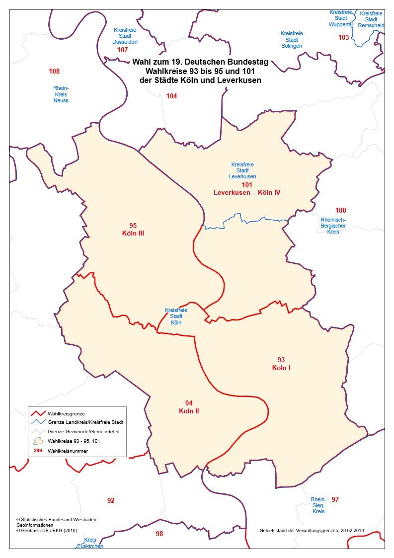 Wahlkreis 95 Köln III bei der Bundestagswahl 2017
