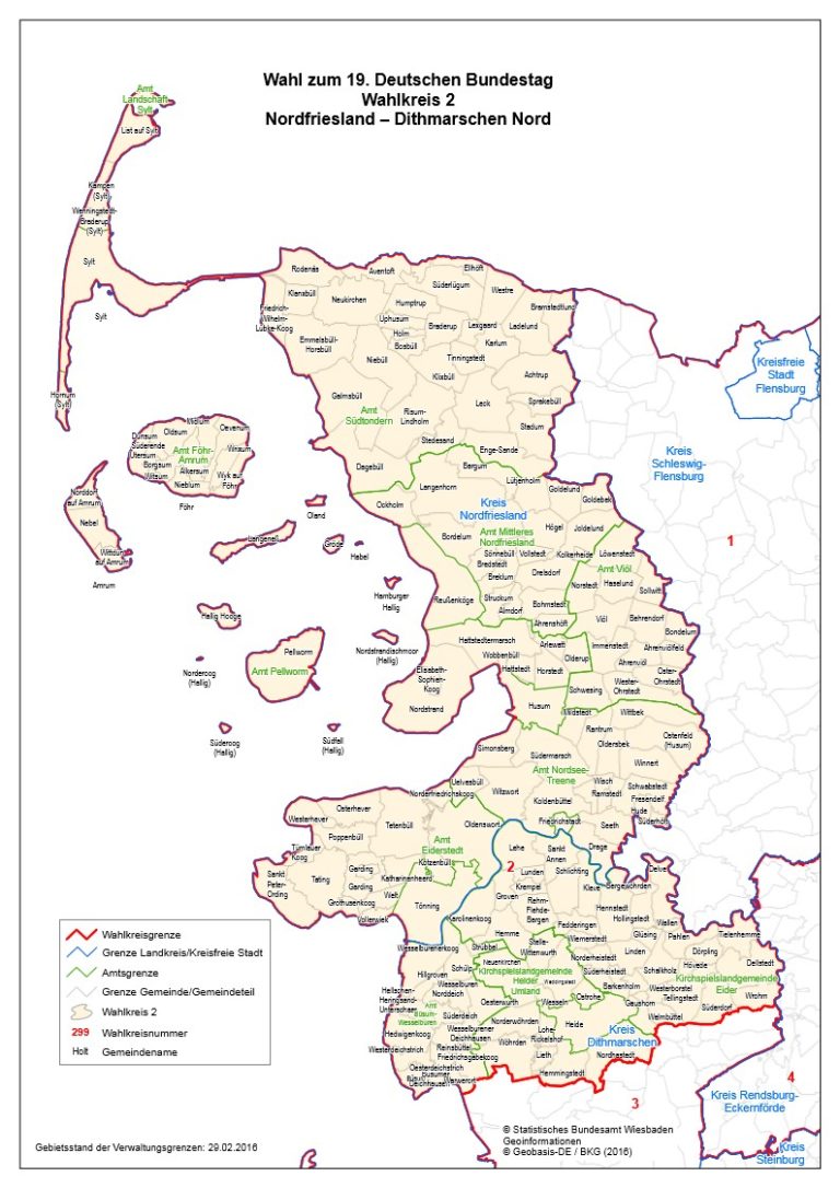 Wahlkreis 2 Nordfriesland Dithmarschen Nord bei der