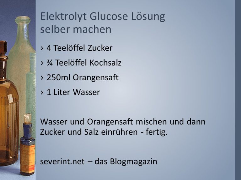 Elektrolyt-Glucose Lösung selbermachen