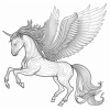  Ausmalbild: Einhorn Pegasus 
