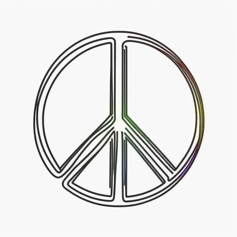 Wie Sieht Das Peace Zeichen Aus Ausmalbild: Schwungvolles einfaches Peace Zeichen
