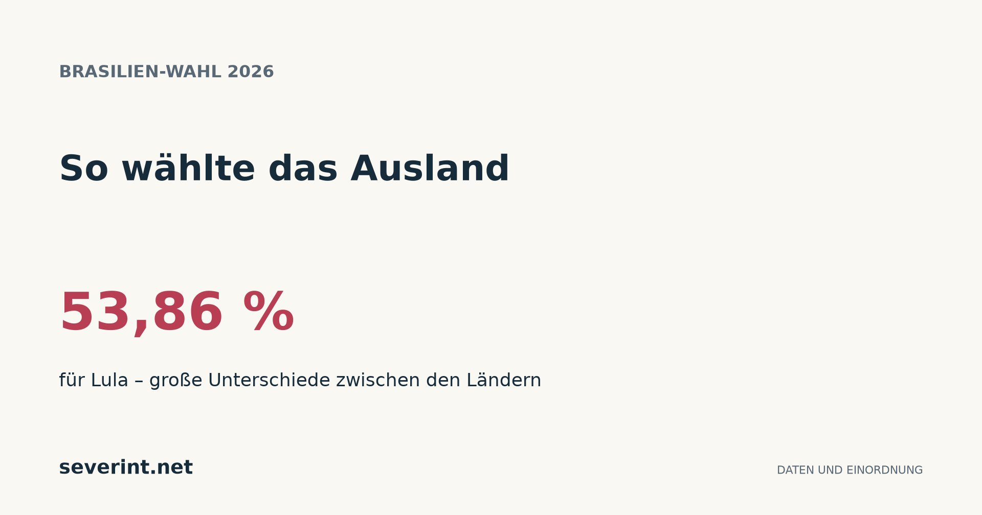 So wählte das Ausland: 53,86 % für Lula – große Unterschiede zwischen den Ländern.