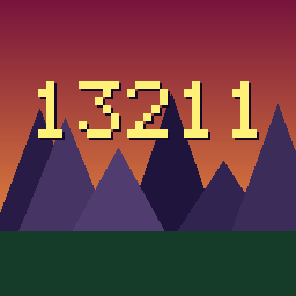 Bild zur Zahl 13211: 16-Bit-Landschaft im Stil der 90er-Konsolen, in 16-Bit-SNES-Palette. Darauf steht die Zahl 13211.